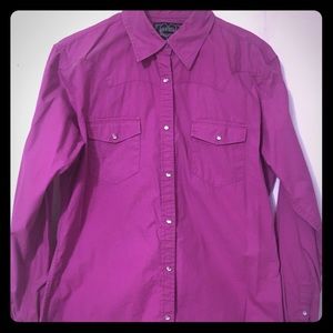 Purple button down western shirt